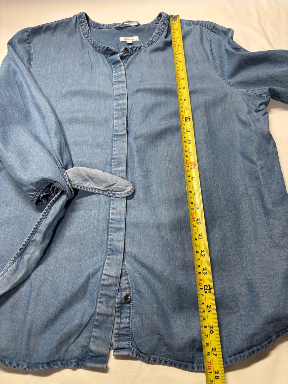 Reitmans Light Blue Tie-Cuff Denim Shirt - Picture 6 of 7
